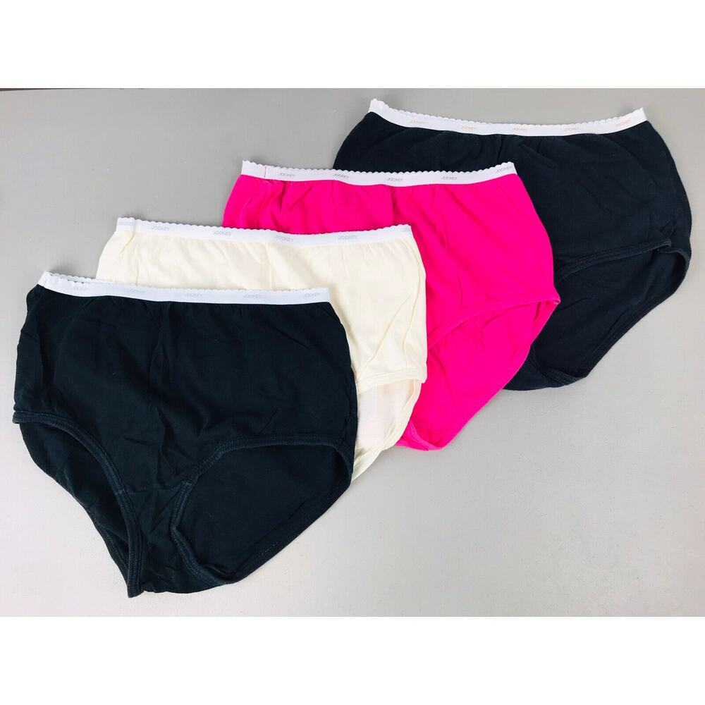 Jockey Classics 100% Cotton Briefs Underwear - Women's Size 9 - 4 Pair